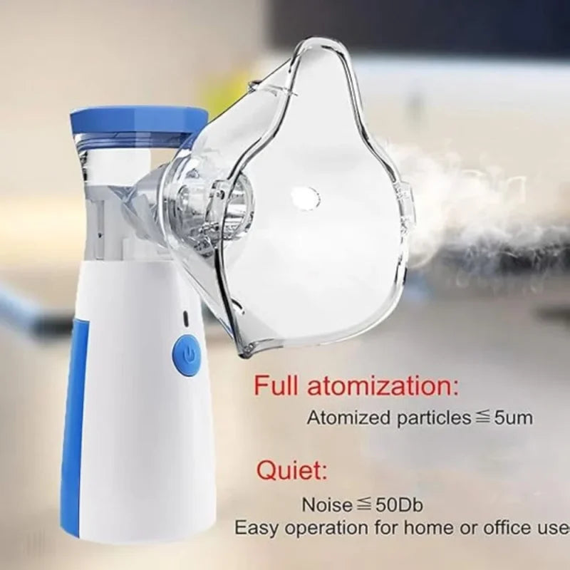 Portable Nebulizer Machine for Adults & Kids – Rechargeable Inhaler for Asthma, Cold, and Breathing Relief