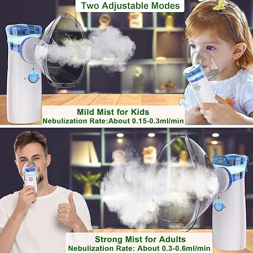 Portable Nebulizer Machine for Adults & Kids – Rechargeable Inhaler for Asthma, Cold, and Breathing Relief