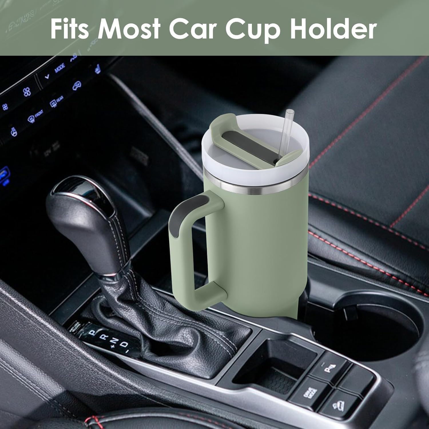 Insulated Travel Tumbler with Handle & Straw – 1200ml Large Capacity Stainless Steel Mug